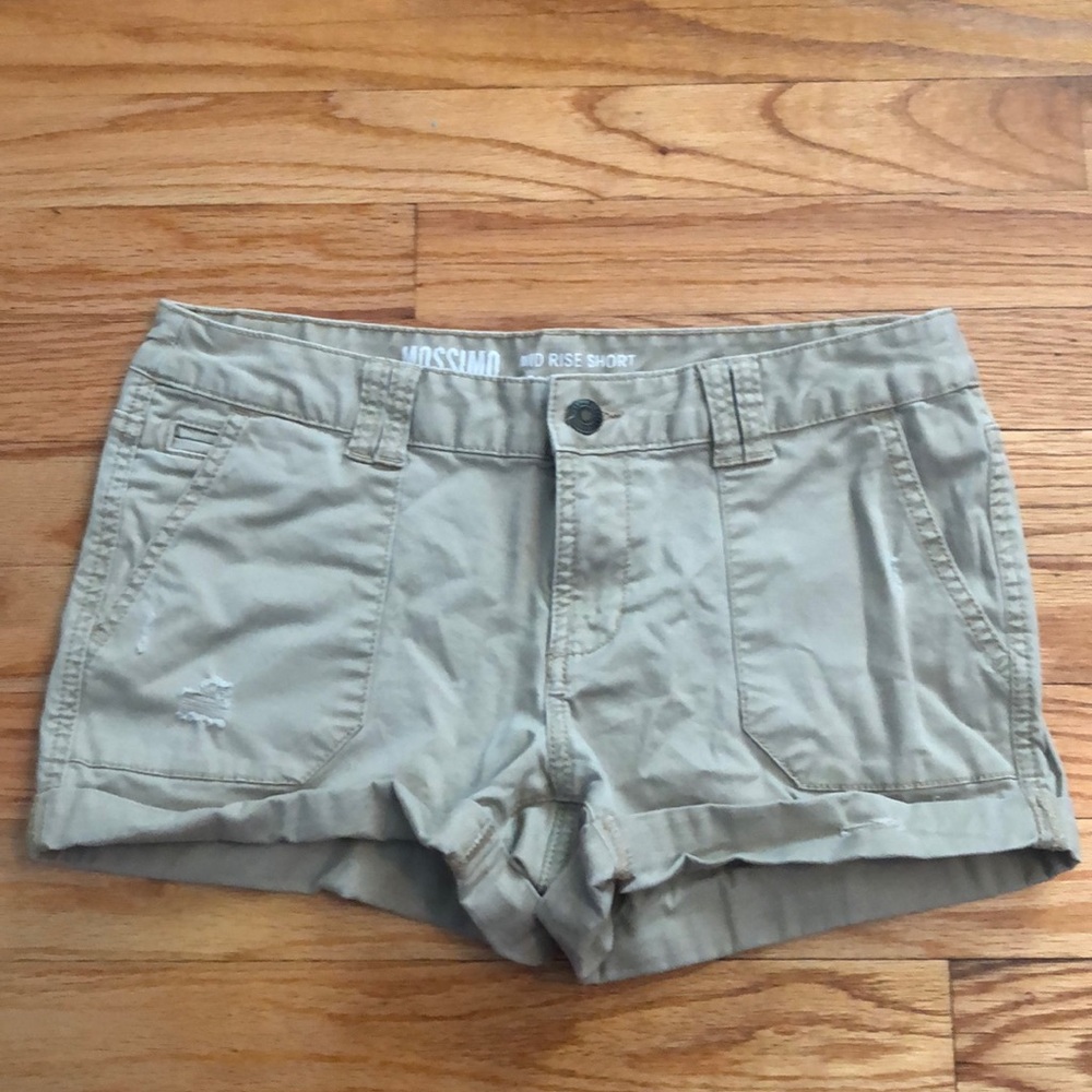 Tan Mid Rise Shorts